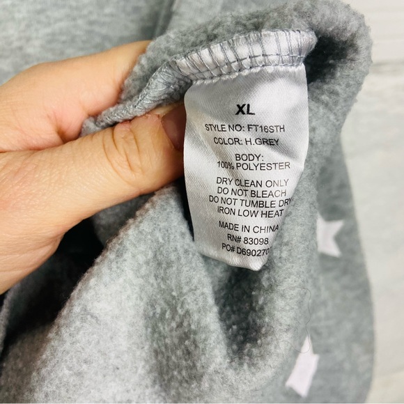 Unbranded Gray Star Print Women's half cropped fleece Top hoodie size XL - Picture 10 of 12